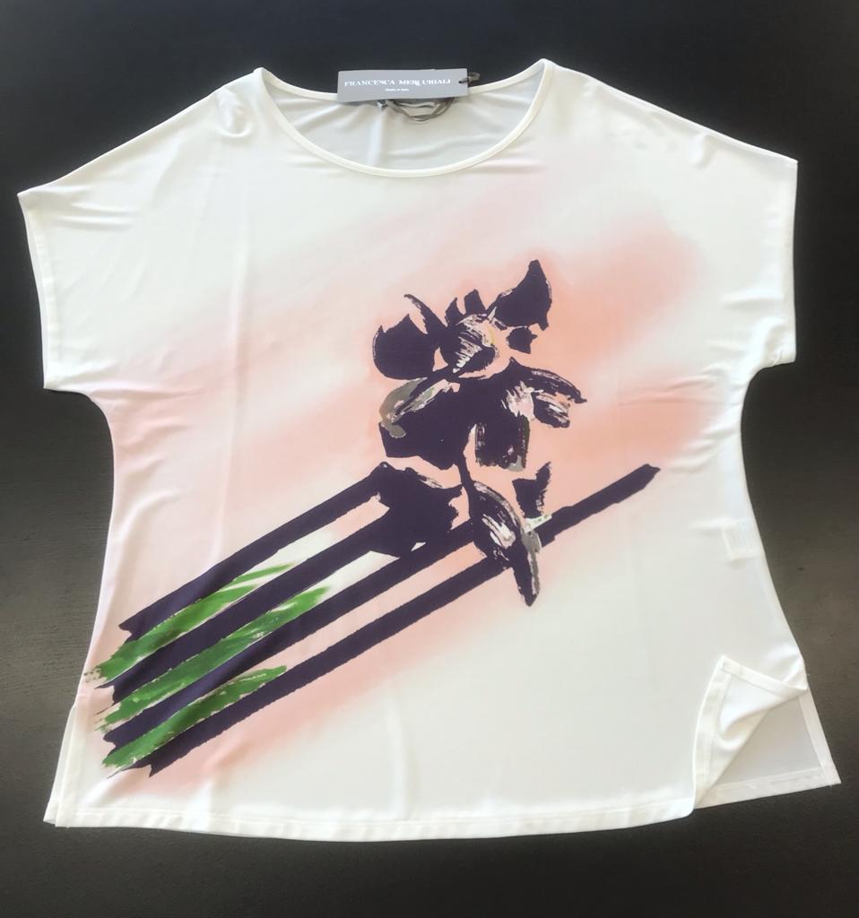 T-shirt con stampa fiore