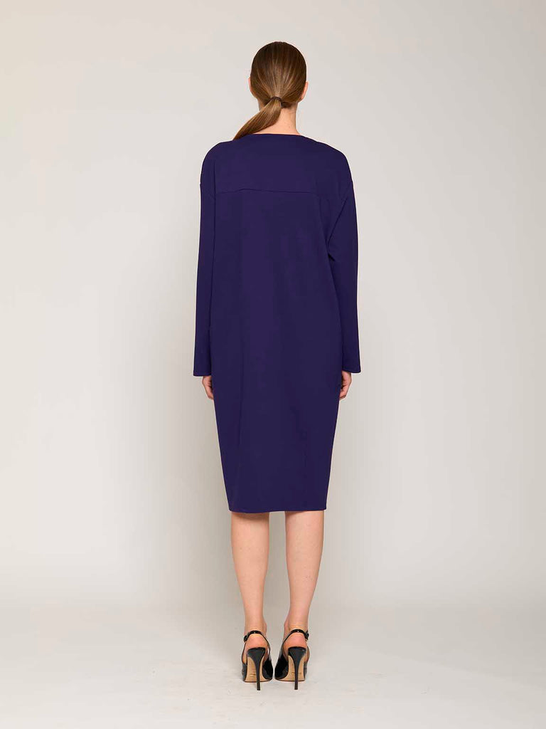 Abito in viscosa con dettagli di strass