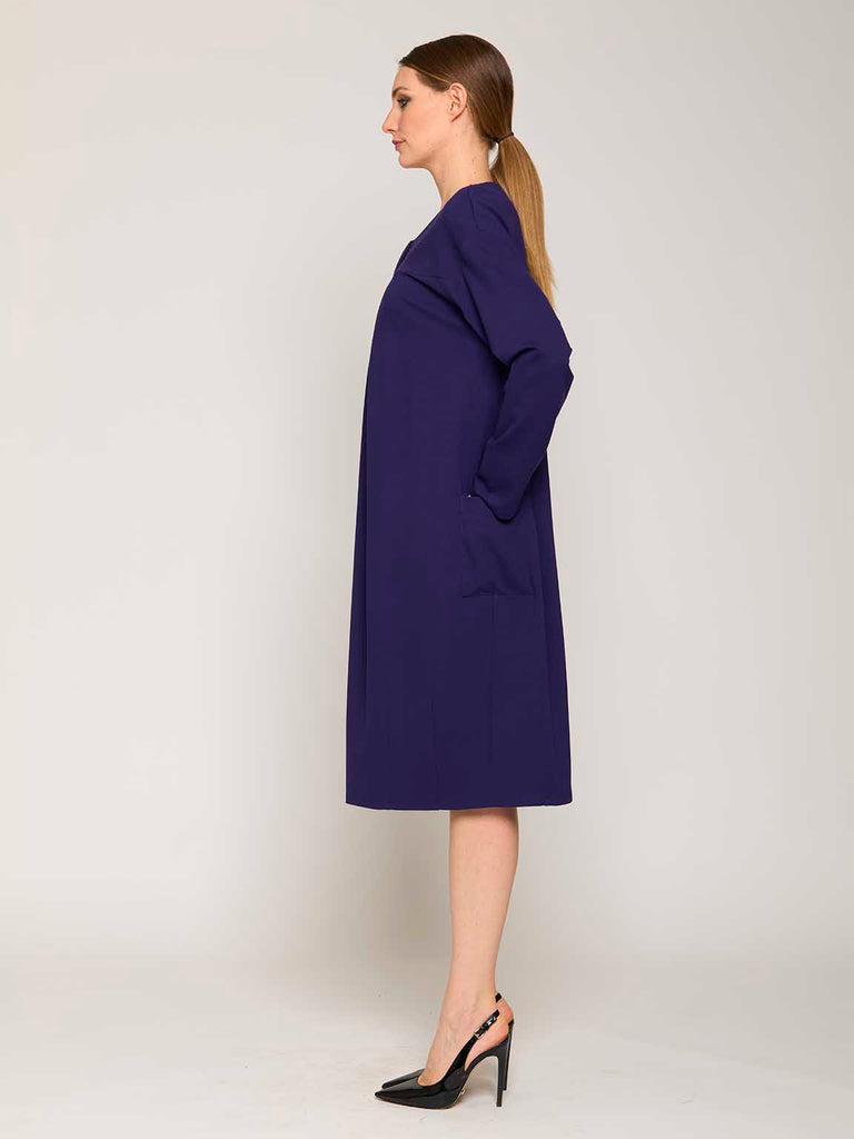 Abito in viscosa con dettagli di strass