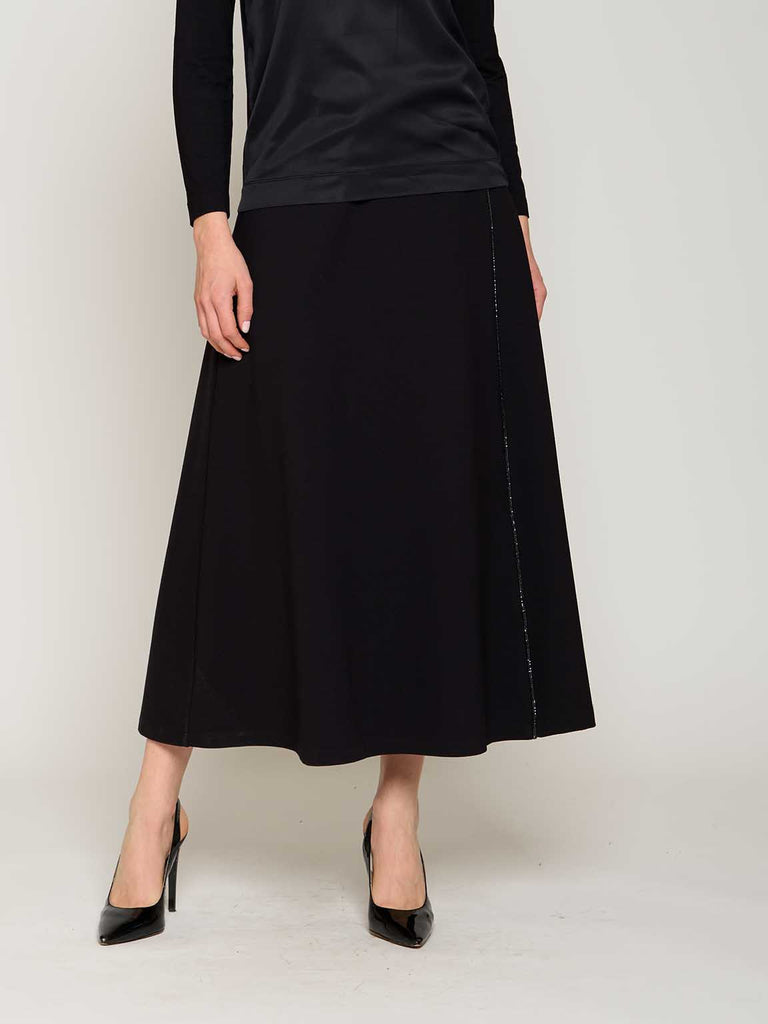 Gonna lunga in punto Milano con profilo lurex