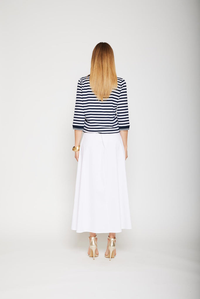 Gonna lunga svasata in tela di cotone