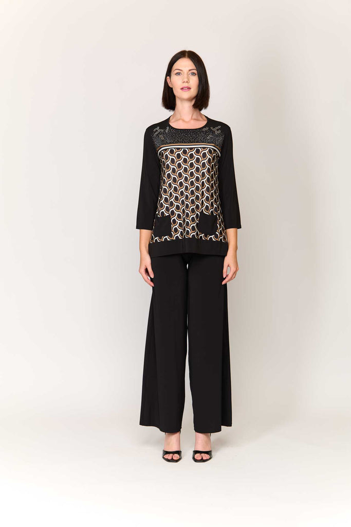 Pantalone viscosa largo con tasche