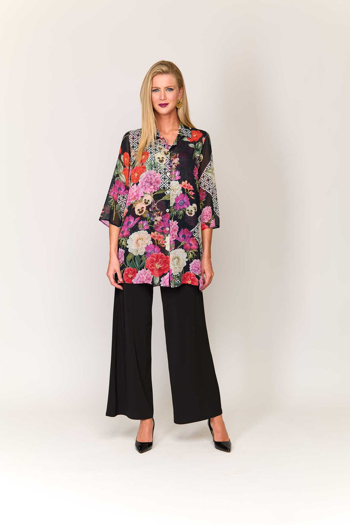 Pantalone viscosa largo con tasche