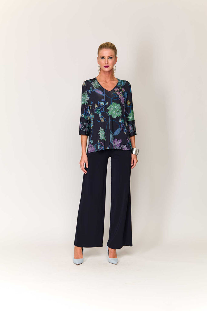 Pantalone viscosa largo con tasche
