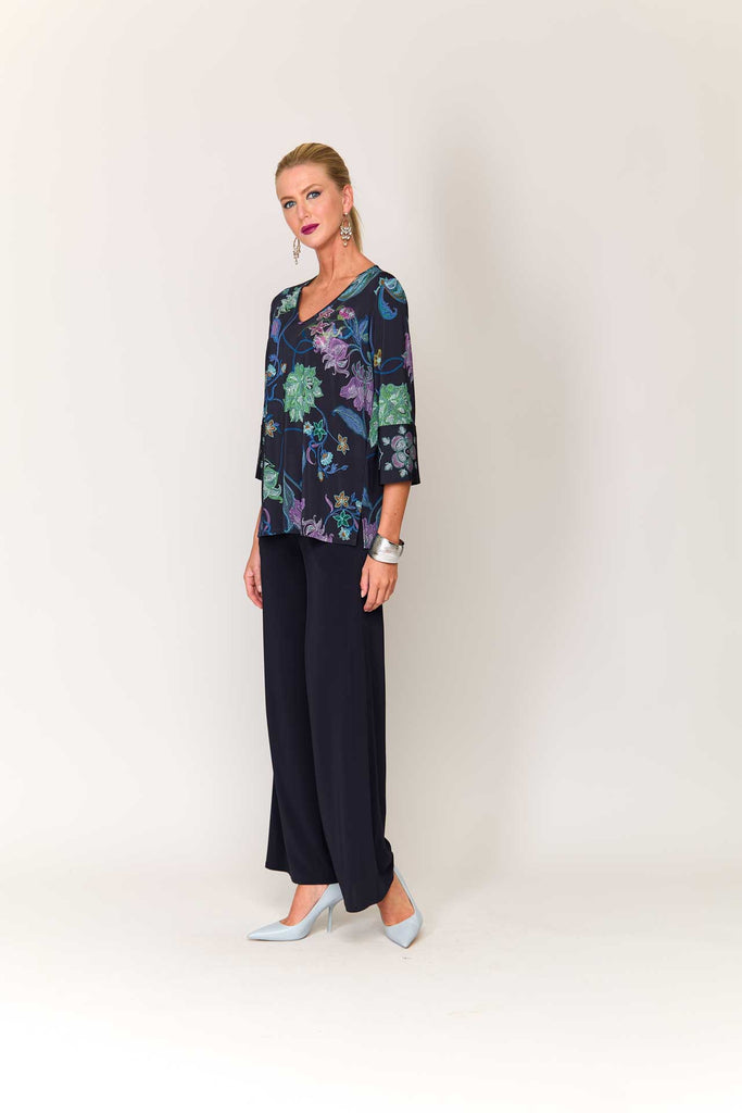Pantalone viscosa largo con tasche