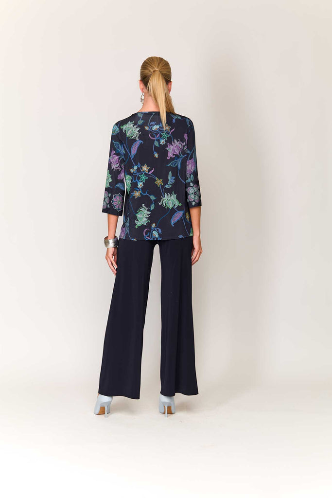 Pantalone viscosa largo con tasche