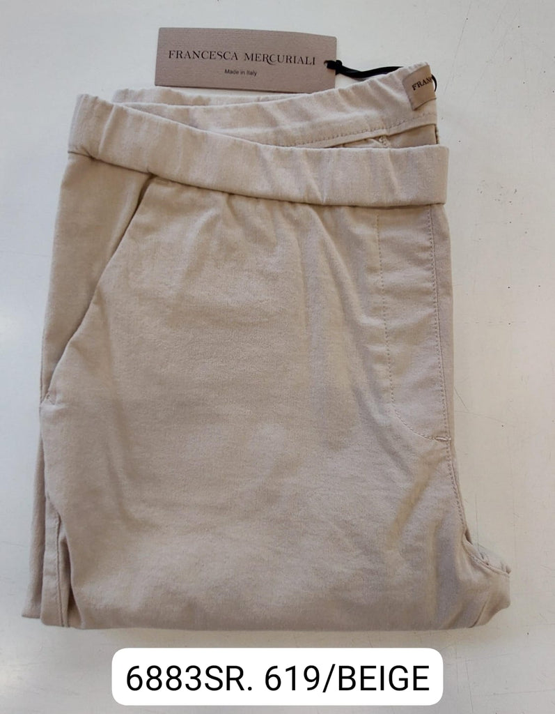 Pantalone cotone elasticizzato colorato con tasche