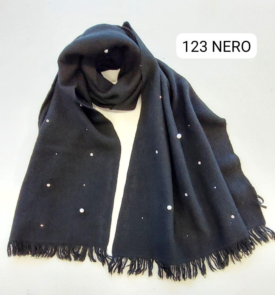 Stola lana/viscosa con strass e perle AI2022 FRANCESCA