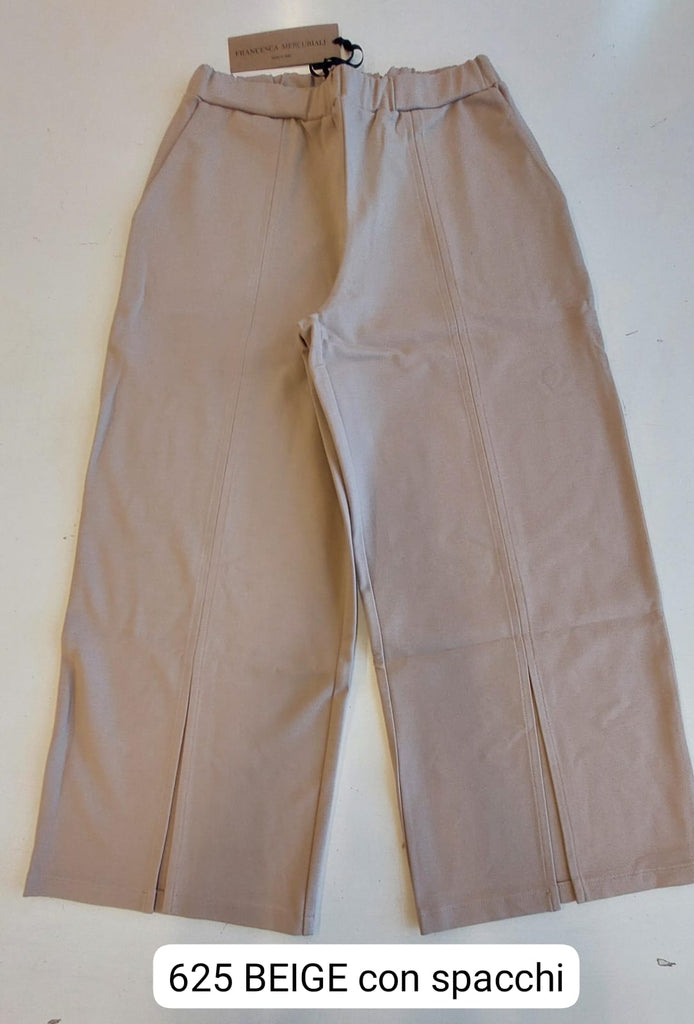 Pantalone  cropped in punto-milano di viscosa