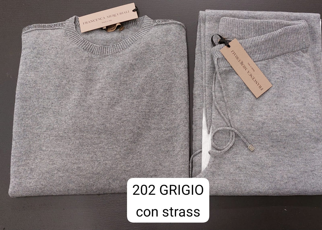 Completo Maxi-Maglia con pantalone in filato lana e cashmere