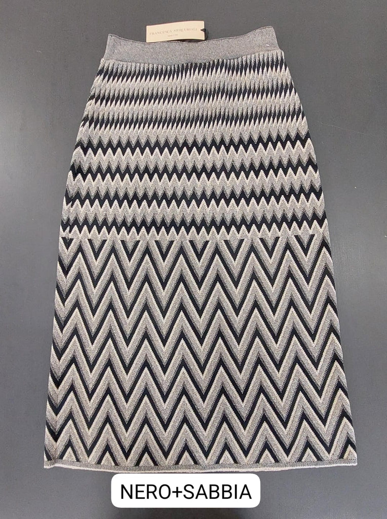 Gonna in filato lurex zigzag