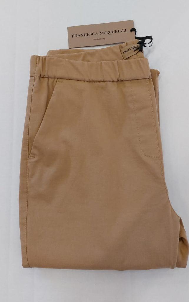 Pantalone cotone elasticizzato colorato con tasche