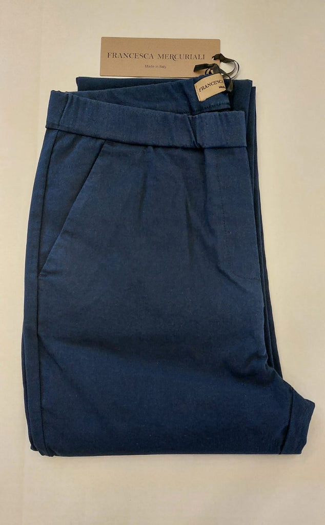 Pantalone cotone elasticizzato colorato con tasche