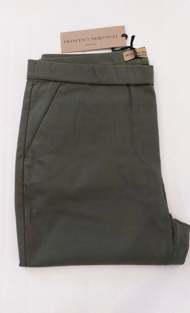 Pantalone cotone elasticizzato colorato con tasche
