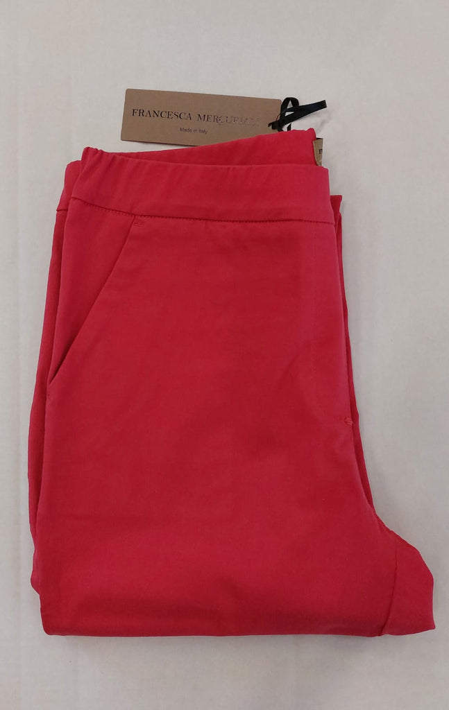 Pantalone cotone elasticizzato colorato con tasche
