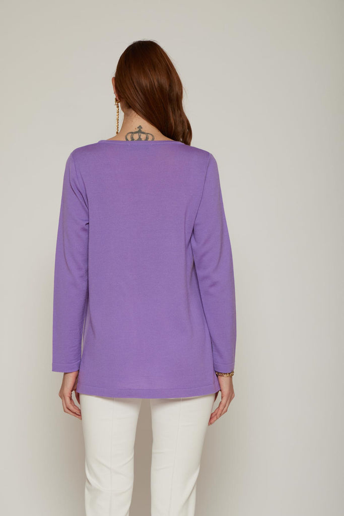 Maglia con cascata di strass